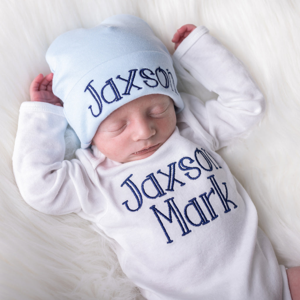Boy Outfits For Newborns To Come Home In Monogrammed Baby