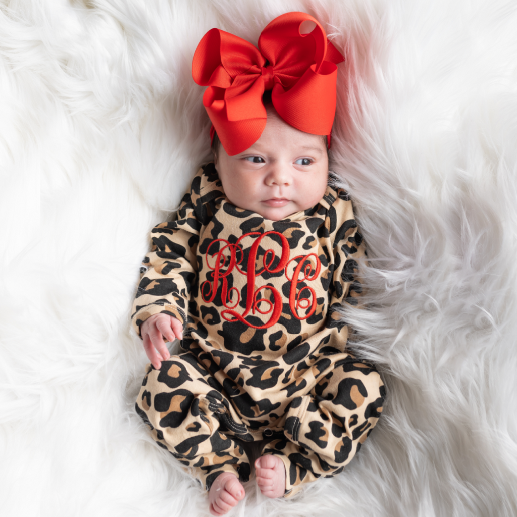 Headband Leopard Print Romper Baby Baby Girl Outfits Baby Girl's