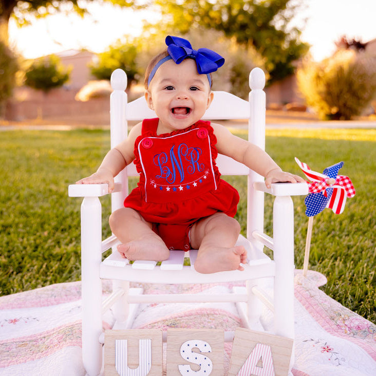 Baby Girl Monogrammed 4th of July Outfit Baby Girl Monogrammed 4th of July Outfit