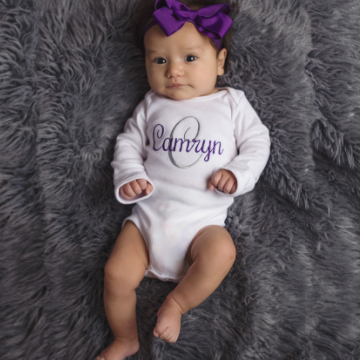 Monogrammed onesies for baby girl deals