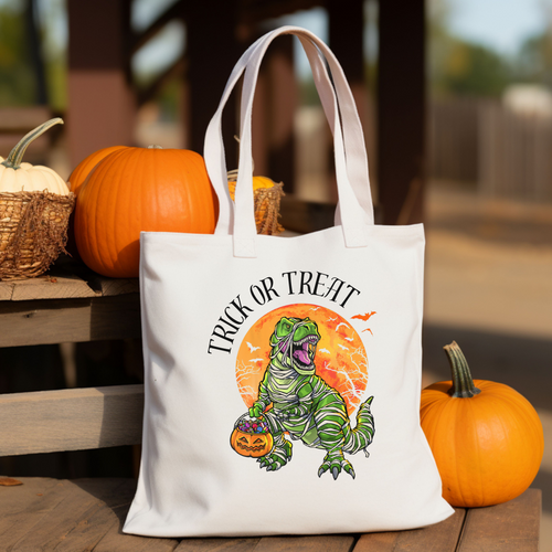 Halloween Trick OR Treat Bag - T Rex