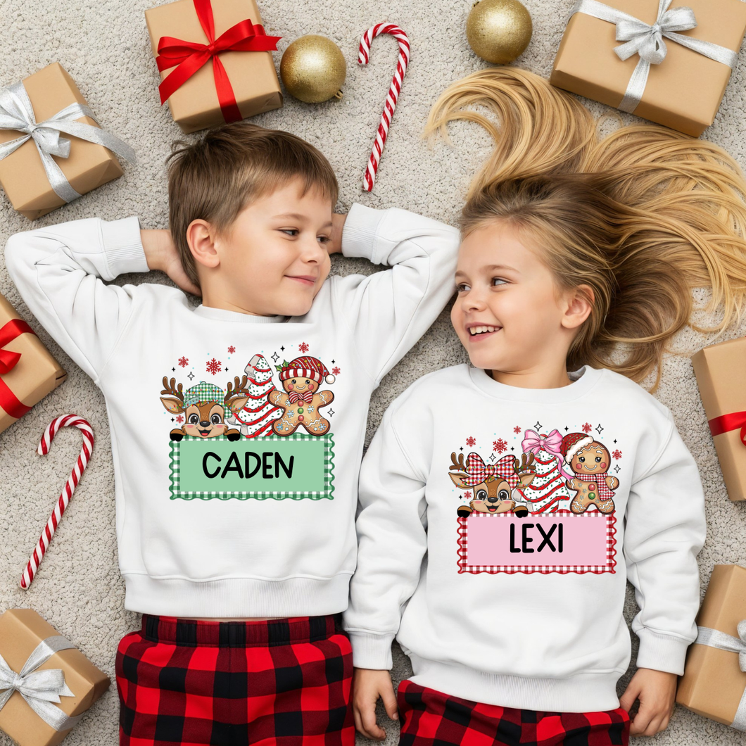 Personalized Kid's Christmas Sweatshirt  -  Printed name