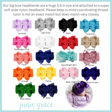 Monogrammed Baby Girl Outfit w/ Big Bow Headband - Leopard Print