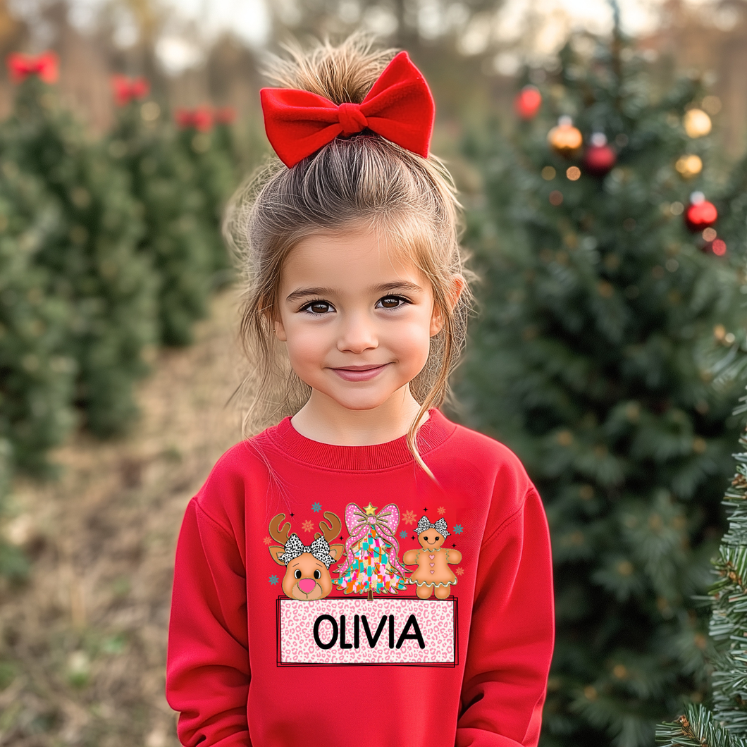 Personalized Kid's Christmas Sweatshirt  -  Printed name