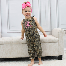 Girls Strappy Summer Jumpsuit - Leopard Print