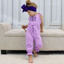 Girls Strappy Summer Jumpsuit - Lavender