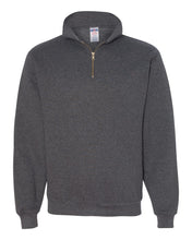Jerzee Unisex Super Sweats NuBlend® Quarter-Zip Cadet Collar Sweatshirt - Black Heather