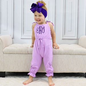 Girls Strappy Summer Jumpsuit - Lavender