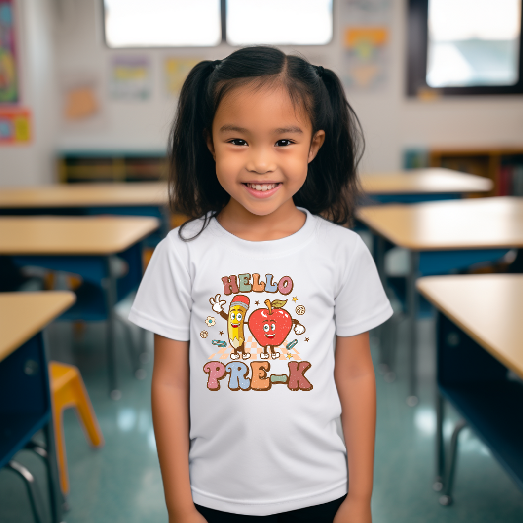 Girls Back to School Shirt- Hello Pre K
