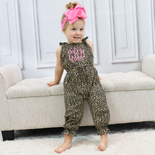 Girls Strappy Summer Jumpsuit - Leopard Print