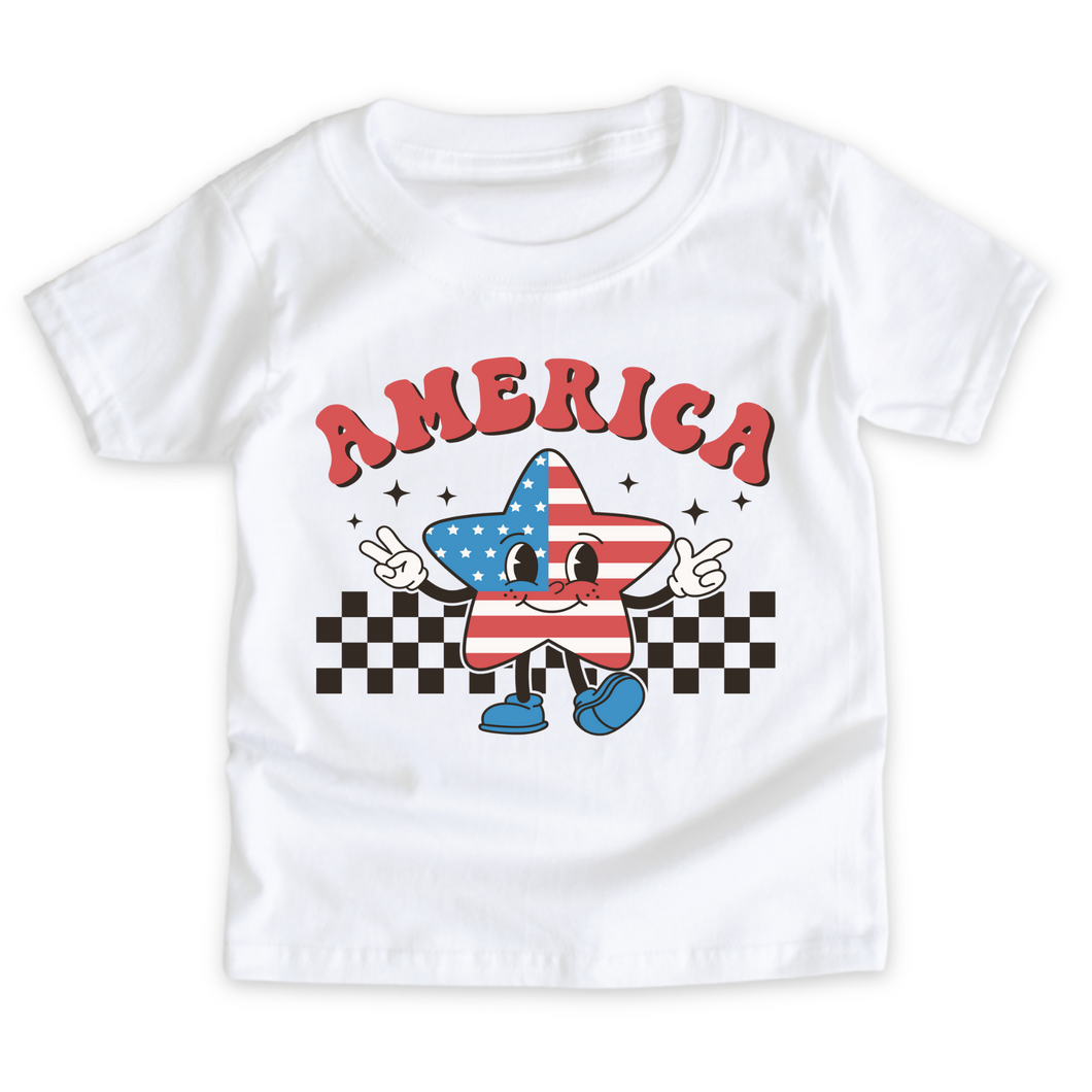 Kids 4th of July T Shirt - America Star