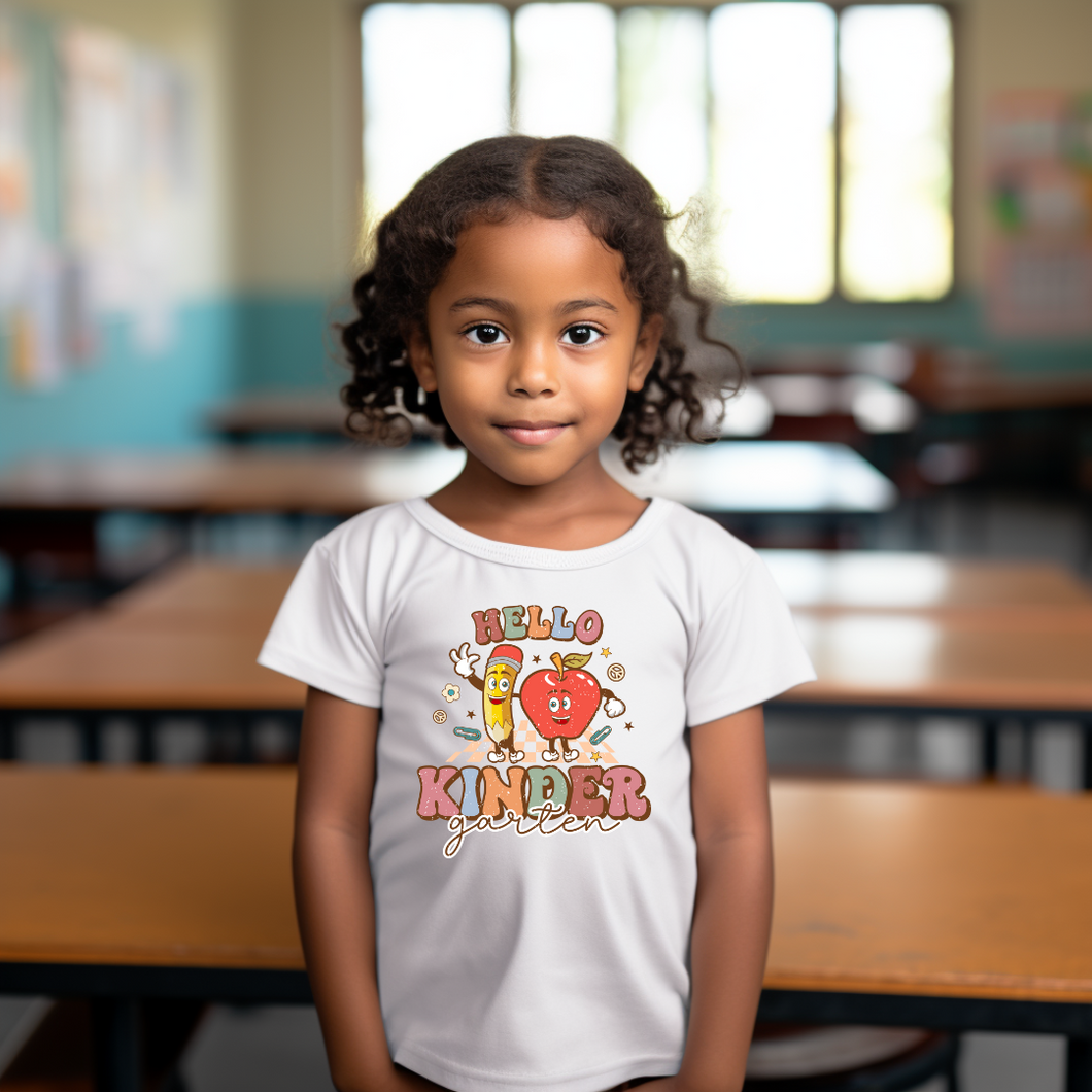 Girls Back to School Shirt - Hello Kindergarten