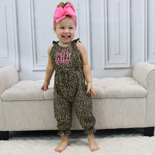 Girls Strappy Summer Jumpsuit - Leopard Print