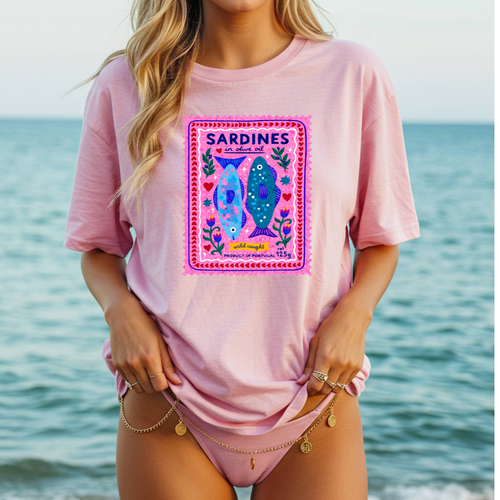 Sardine Girl Summer T Shirt - Sardines Stamp