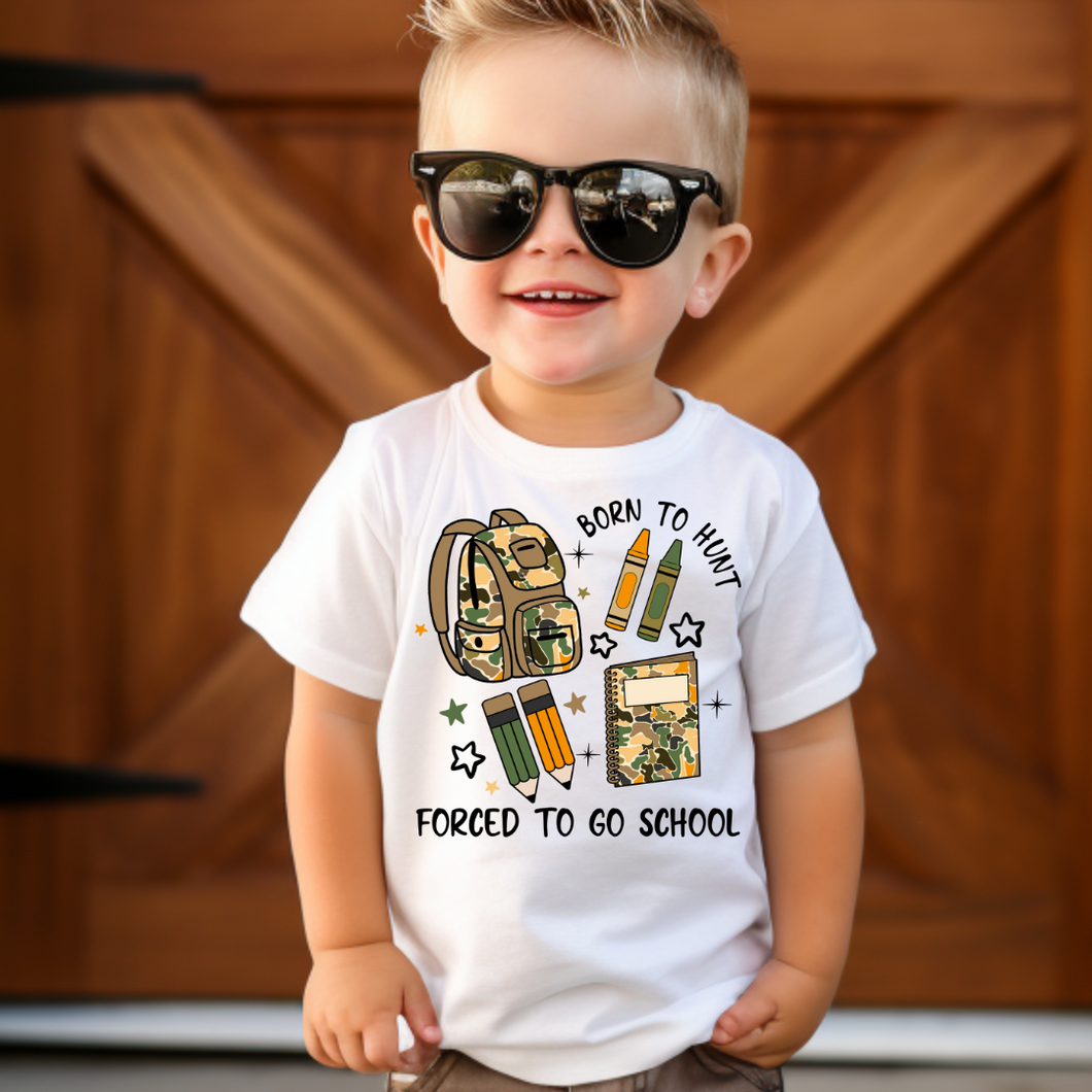 Boys Back To School T-Shirt - Born To Hunt