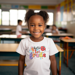 Girls Back to School Shirt - Hello 1st Grade