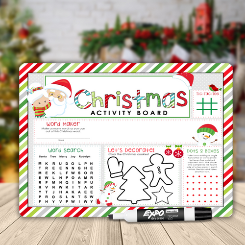 Kid's Christmas Activities Dry Erase Board