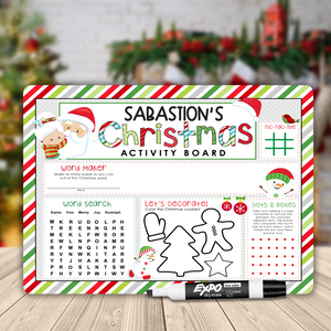 Kids Personalized Christmas Activity Dry Erase Board - Santa