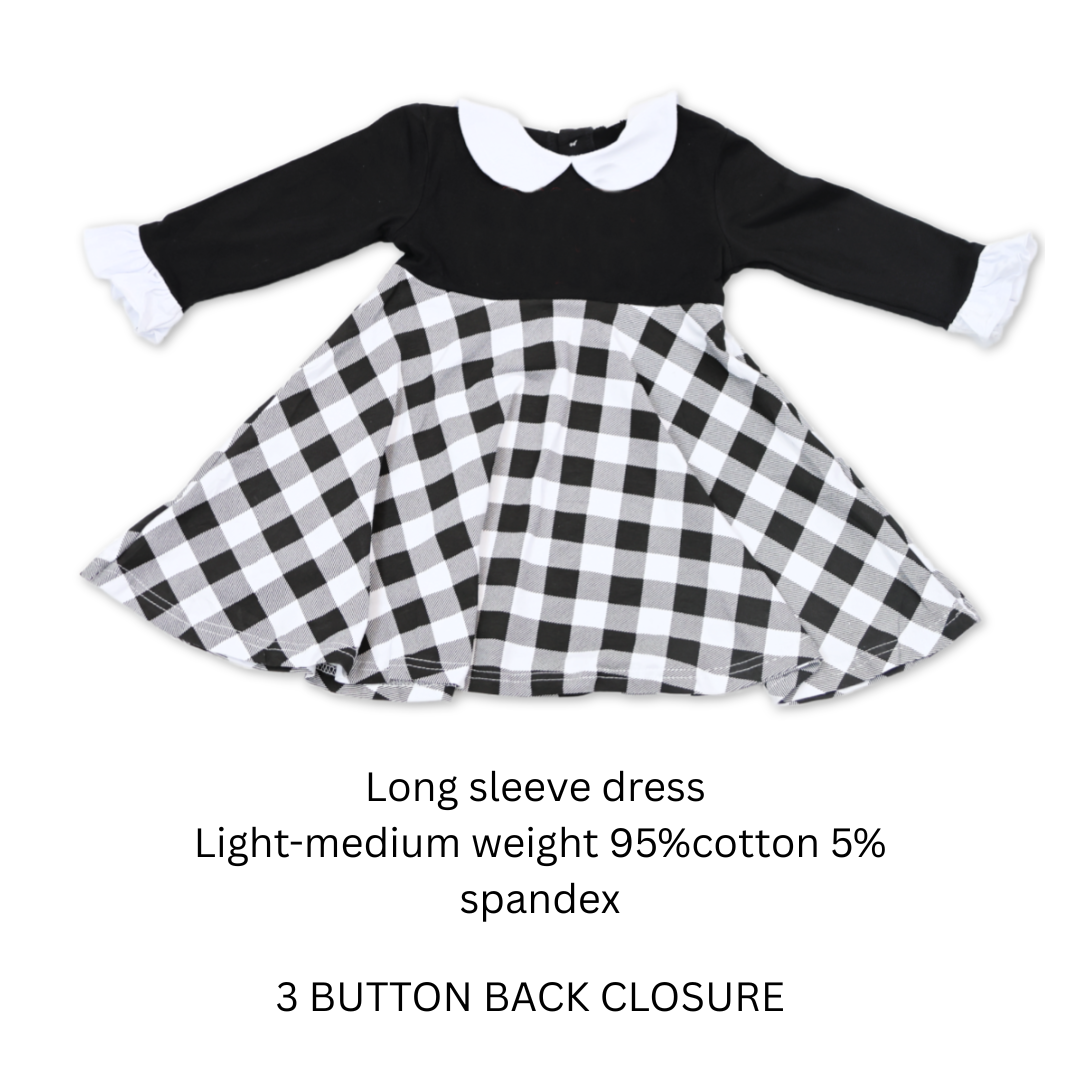 Black and White Buffalo Plaid Dress - Clearance Junie Grace Black and White Buffalo Plaid Dress - Clearance Junie Grace