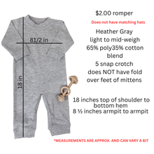 0-3m Heather Gray Non Footed Romper ONLY