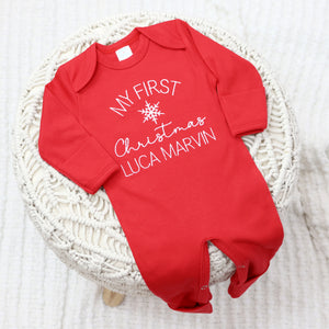 Personalized My First Christmas Baby Outfit