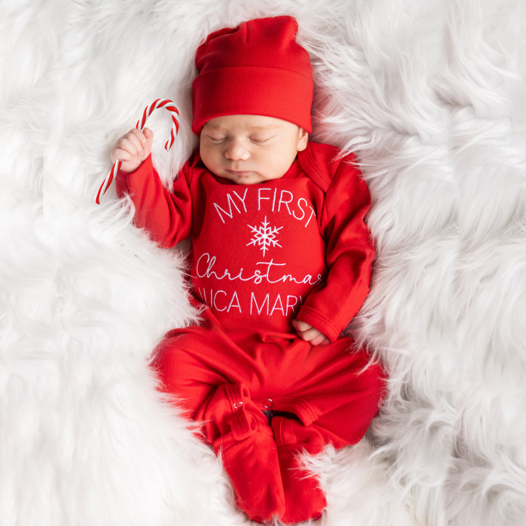 Personalized My First Christmas Baby Outfit