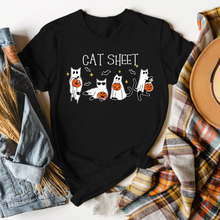 Halloween Cat Ghost T Shirt - Cat Sheet
