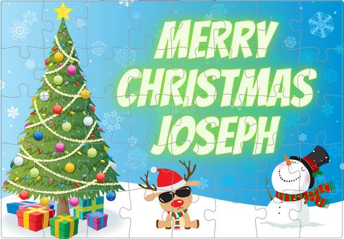 Personalized Kids Christmas Puzzle -  Christmas Tree