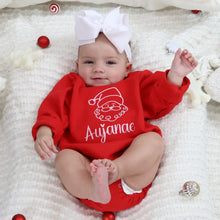 Personalized Baby Girl  / Toddler Girl Christmas Bubble Sweatshirt - Santa