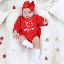 Personalized Baby Girl  / Toddler Girl Christmas Bubble Sweatshirt - Santa