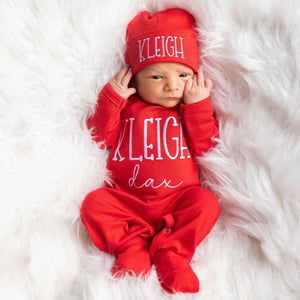 Custom Baby Boy Outfit - Red