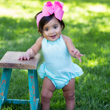 Ruffle Butt Summer Romper - Aqua - Clearance