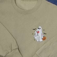 Wine drinking Ghost  Halloween Sweatshirt