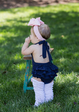 Ruffle Butt Summer Romper - Navy  Clearance