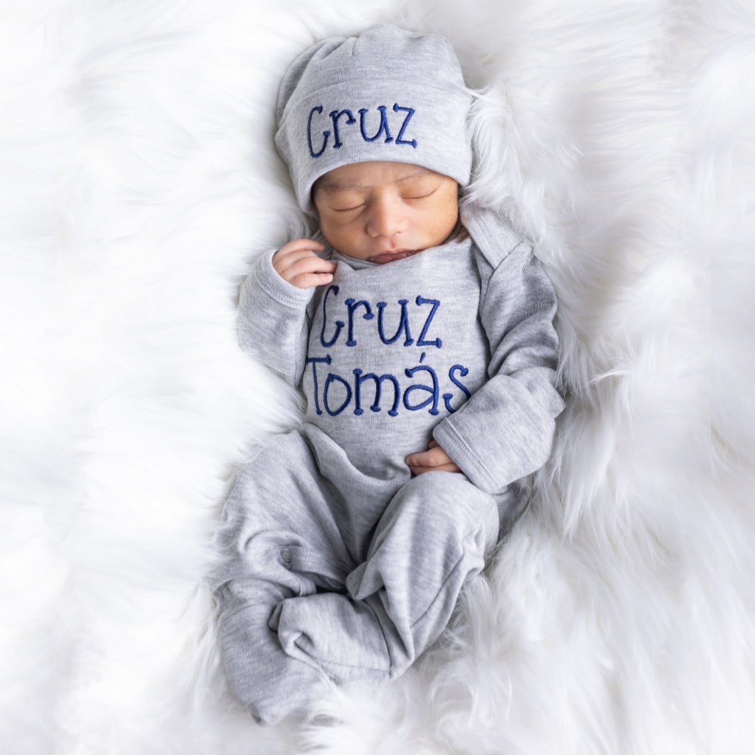 Custom Baby Boy Outfit - Gray