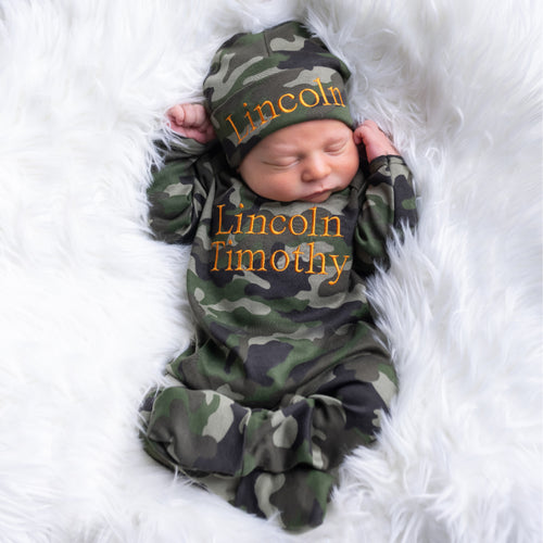Personalized Baby Boy Coming Home Outfit - Camouflage