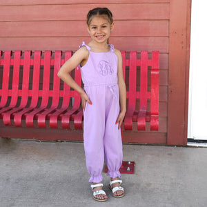 Monogrammed Girls Jumpsuit - Lavender