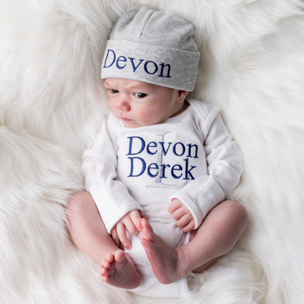 Personalized Baby Boy Coming Outfit 2-Piece Set