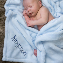 Light Blue Personalized and Embroidered Monogrammed Baby Blanket