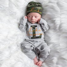 Custom Baby Boy Outfit - Camo Applique & Hat