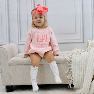 Personalized Toddler Girl Sweatshirt - Light Pink