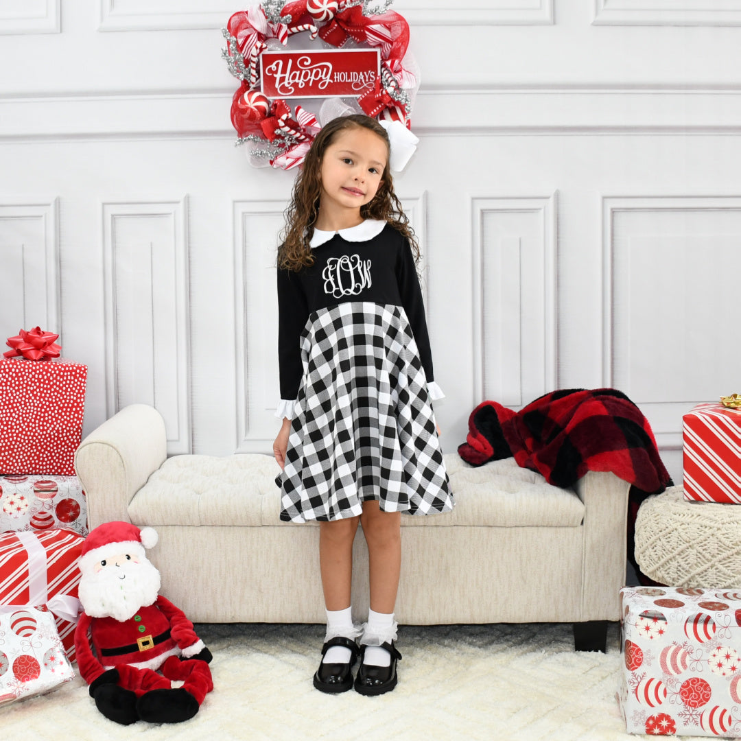 Christmas Dress Black White Buffalo Check Dress Black And White Buffalo Plaid Dress Clearance Christmas Dress Black White Buffalo Check Dress Black And White Buffalo Plaid Dress Clearance