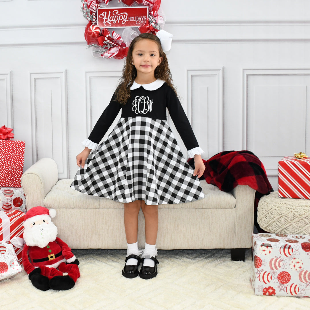 buffalo plaid christmas dress Black and White Venus Sweater Dress Womens gift-guide-professional Its also a wonderful Size:8.5 Toddler