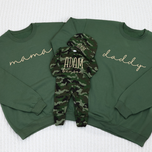 Daddy Sweatshirt - Military Green - Cursive