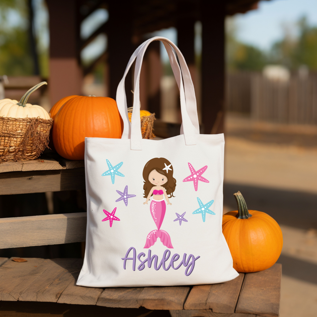 Personalized Kid's Trick or Treat Bag - Mermaid