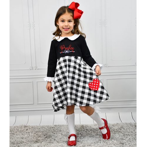 Black and White Buffalo Plaid Dress