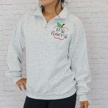 Monogrammed Teacher  Quarter Zip Sweatshirt - Apple