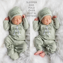 Monogrammed Baby Boy Outfit- Light Sage