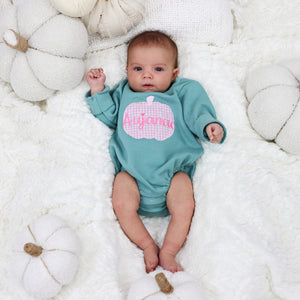 Personalized Baby Girl  / Toddler Girl Fall Bubble Sweatshirt  Pink Pumpkin