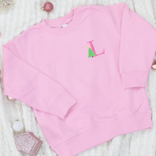 Personalized Kid's Christmas Sweatshirt  - Christmas Tree Monogram